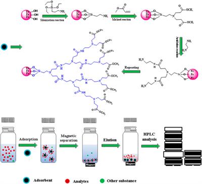 Preparation of Polyamidoamine Dendrimer Modified Magnetic Nanoparticles and Its Application for Reliable Measurement of Sudan Red Contaminants in Natural Waters at Parts-Per-Billion Levels